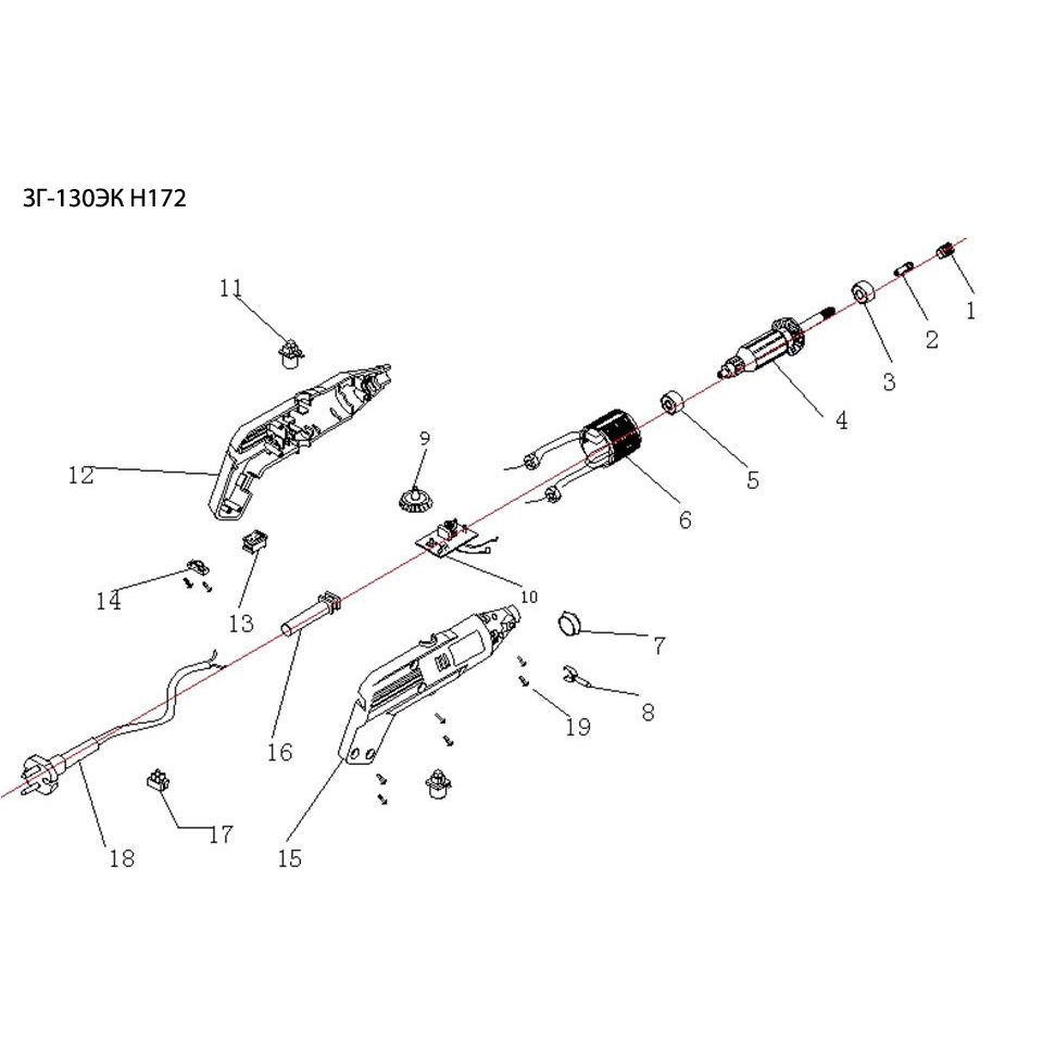 Запчасти Зубр ЗГ-130ЭК H172