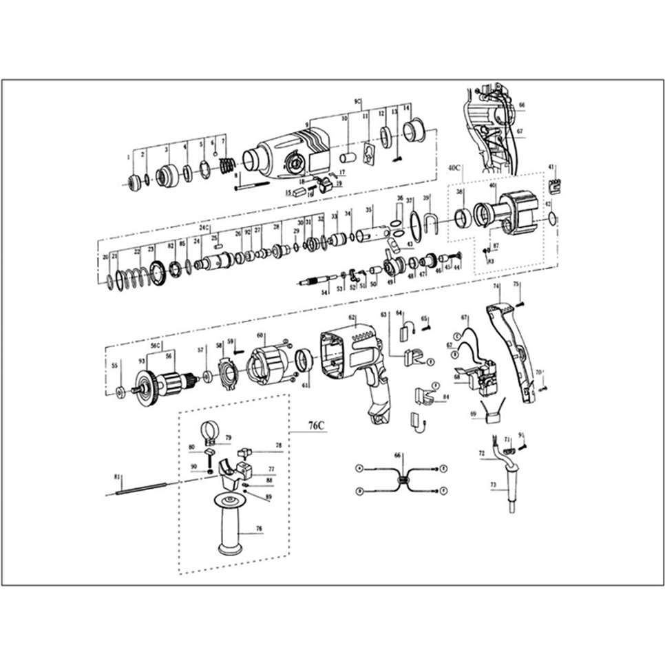 Запчасти Зубр SDS-plus ЗП-650ЭК