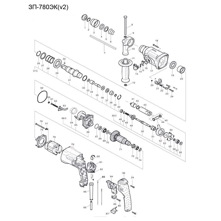 Запчасти Зубр SDS-plus ЗП-780ЭК